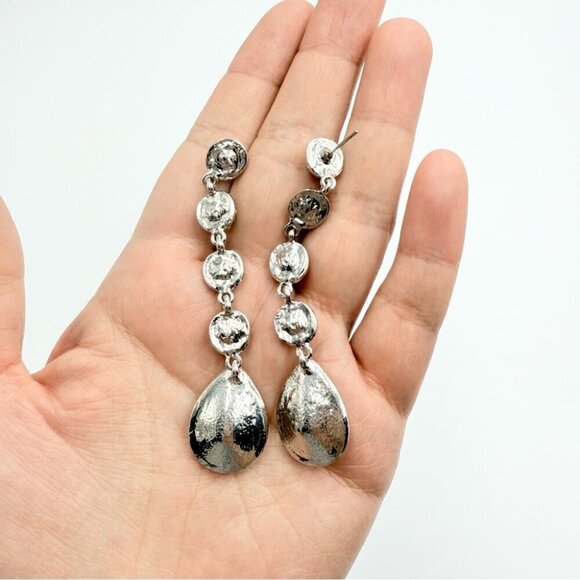 Elegant Wedding Bridal Rhinestone Crystal Beaded Teardrop Dangle Drop Earrings - Picture 4 of 6